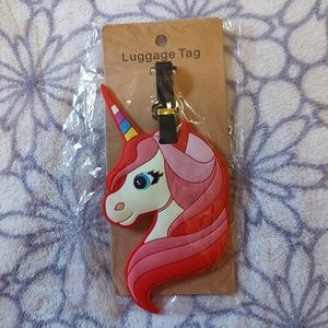 Unicorn head luggage tag